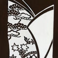 Antique Japanese Katagami Paper Kimono Stencil Katazome Plum Flowers Pine C964