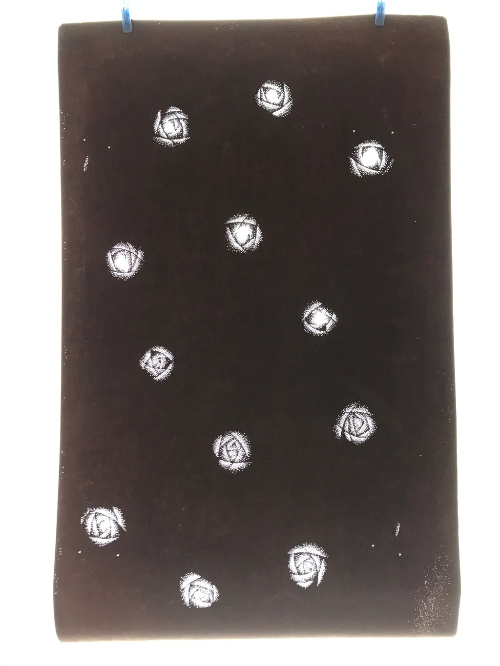 Antique Japanese Katagami Paper Kimono Stencil Katazome Rose Design C900
