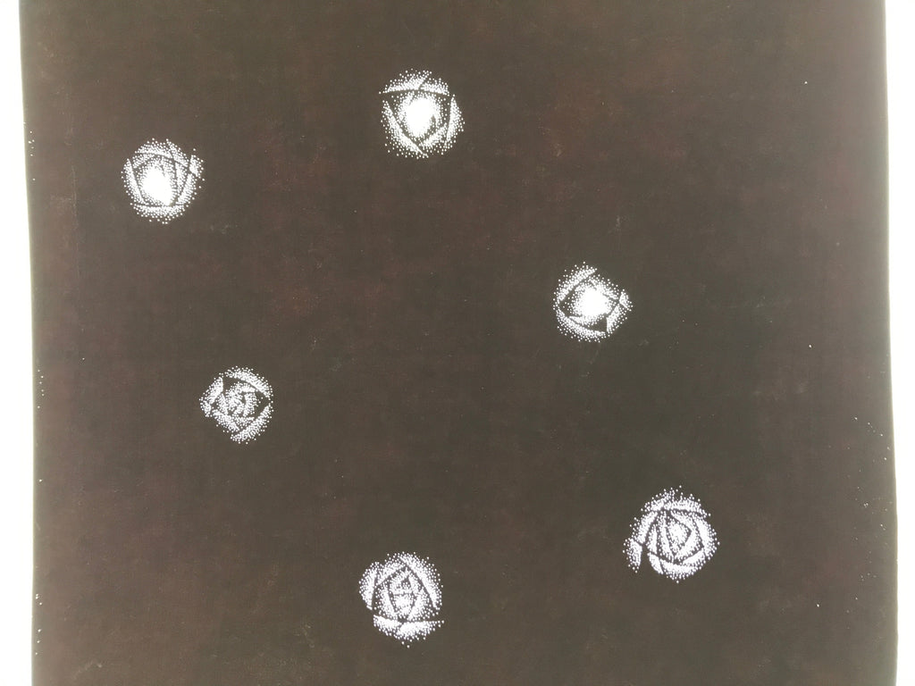 Antique Japanese Katagami Paper Kimono Stencil Katazome Rose Design C900