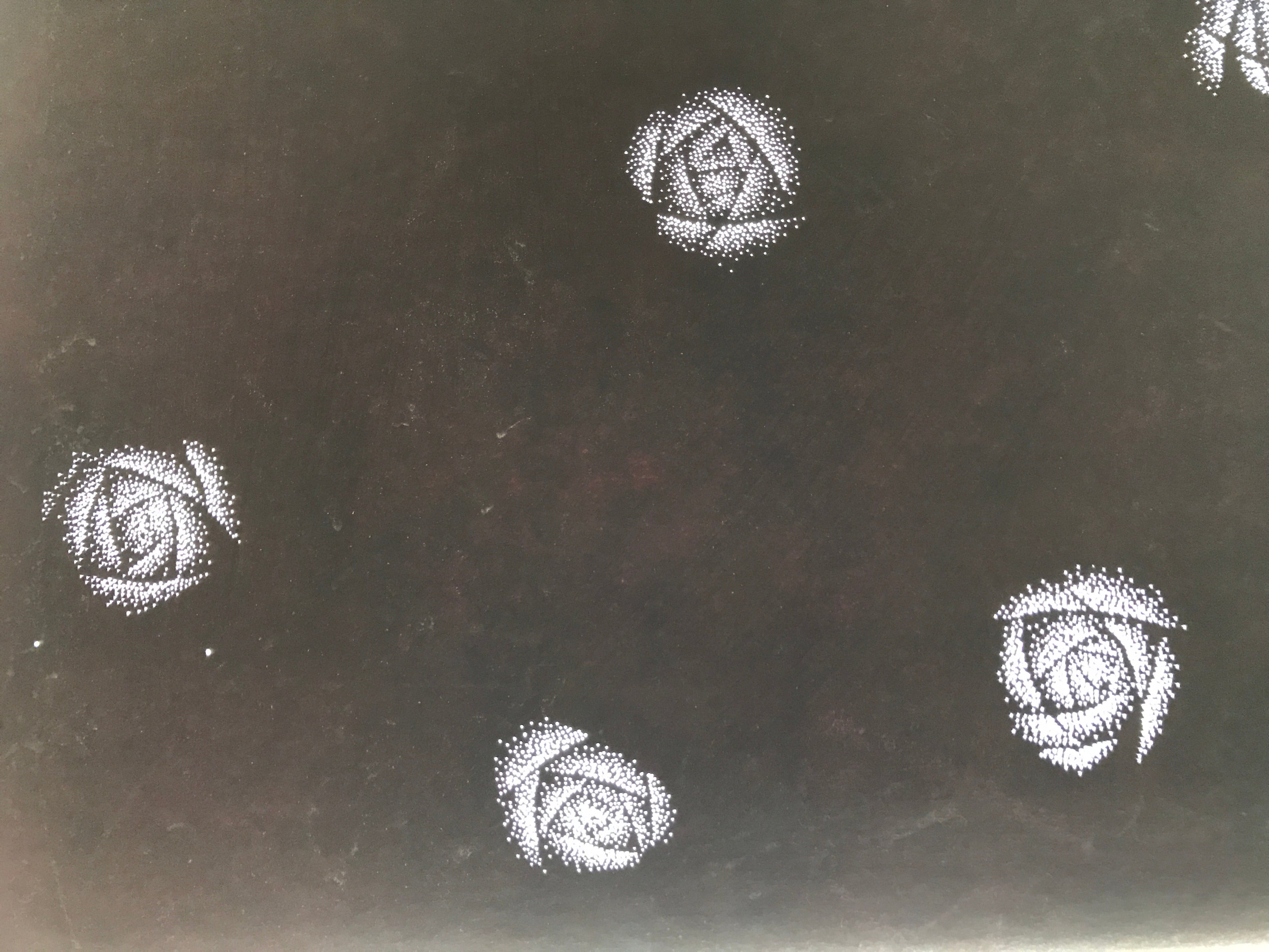 Antique Japanese Katagami Paper Kimono Stencil Katazome Rose Design C900