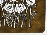 Antique Japanese Katagami Paper Kimono Stencil Katazome Roses Bara Flowers A785