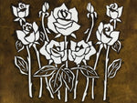 Antique Japanese Katagami Paper Kimono Stencil Katazome Roses Bara Flowers A785