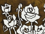 Antique Japanese Katagami Paper Kimono Stencil Katazome Roses Bara Flowers A785
