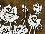 Antique Japanese Katagami Paper Kimono Stencil Katazome Roses Bara Flowers A785