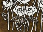 Antique Japanese Katagami Paper Kimono Stencil Katazome Roses Bara Flowers A785