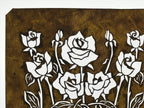 Antique Japanese Katagami Paper Kimono Stencil Katazome Roses Bara Flowers A785