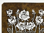Antique Japanese Katagami Paper Kimono Stencil Katazome Roses Bara Flowers A785