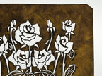 Antique Japanese Katagami Paper Kimono Stencil Katazome Roses Bara Flowers A785