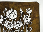 Antique Japanese Katagami Paper Kimono Stencil Katazome Roses Bara Flowers A785