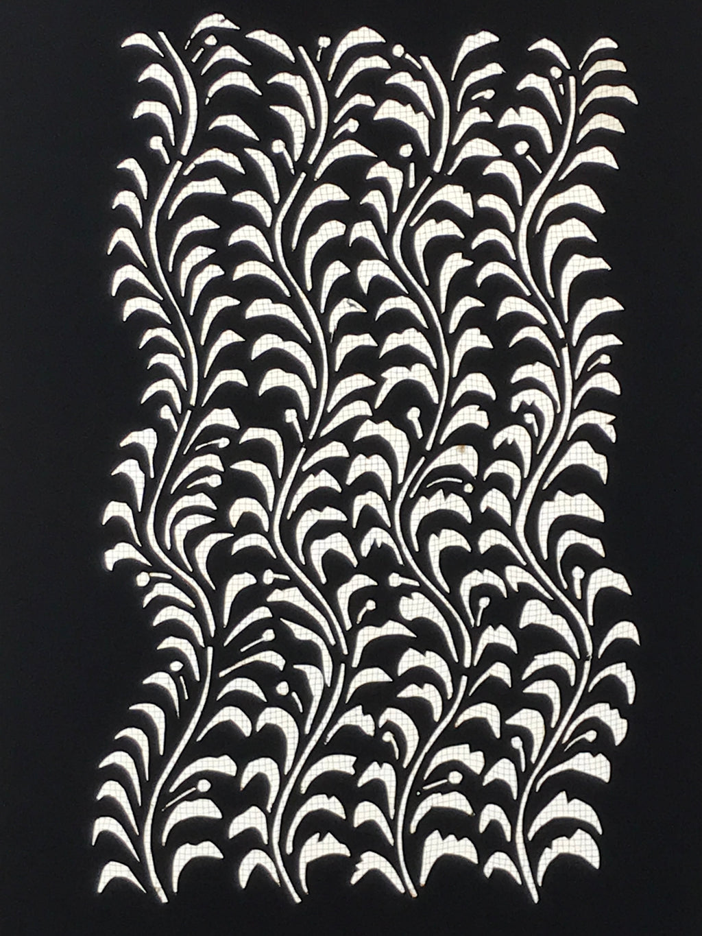 Antique Japanese Katagami Paper Kimono Stencil Katazome Seaweed Nori Vines A774