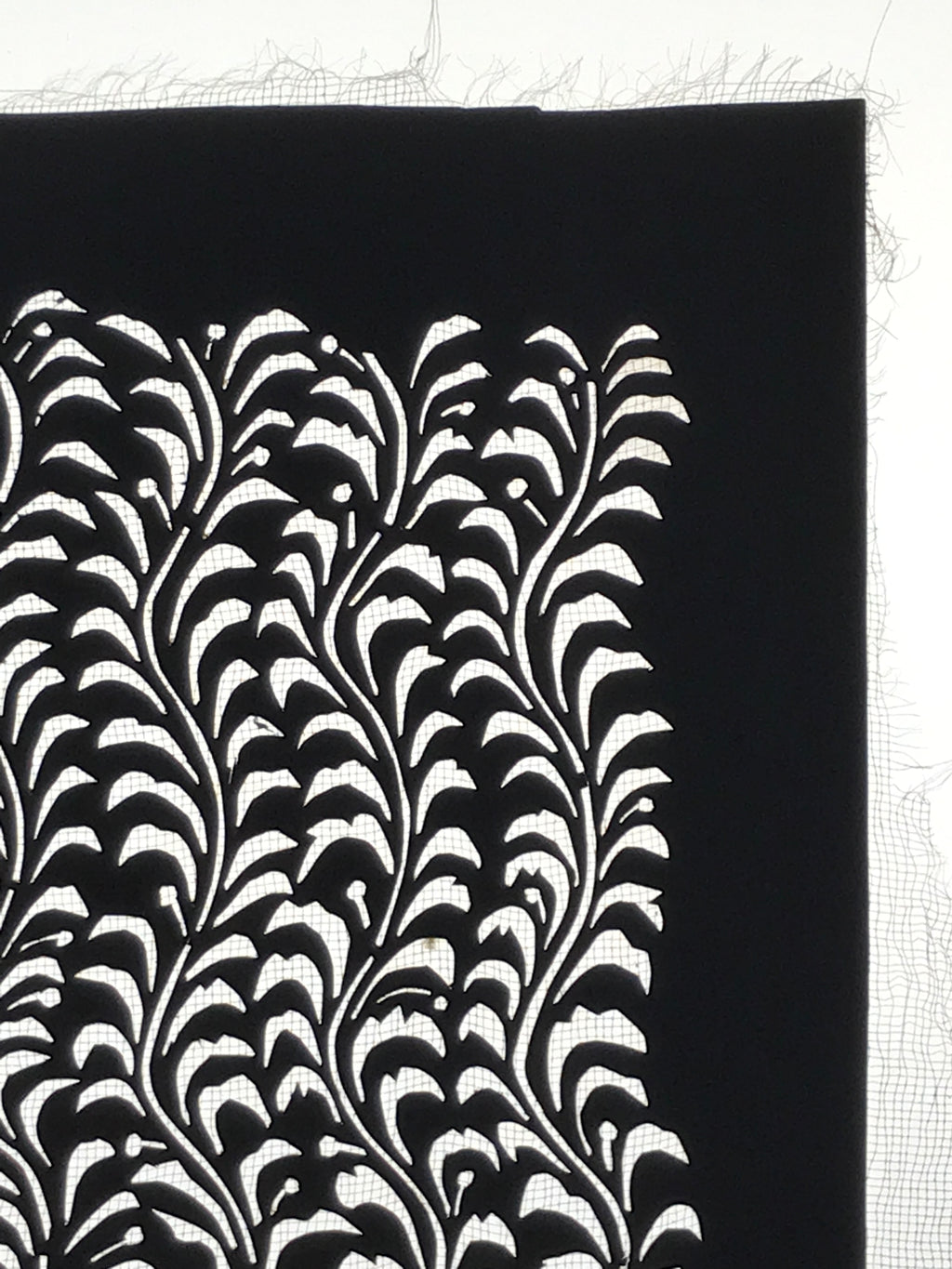 Antique Japanese Katagami Paper Kimono Stencil Katazome Seaweed Nori Vines A774