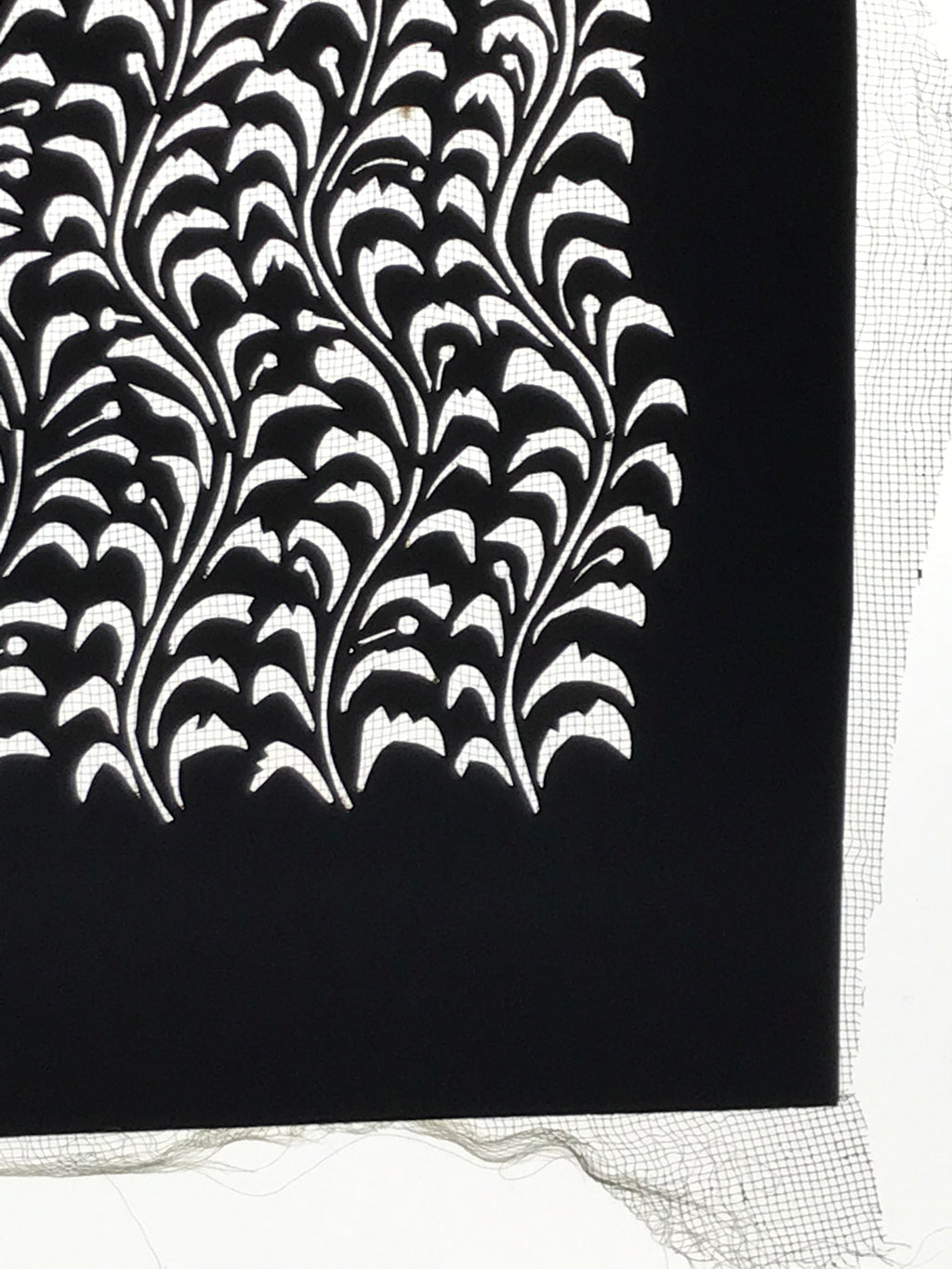 Antique Japanese Katagami Paper Kimono Stencil Katazome Seaweed Nori Vines A774