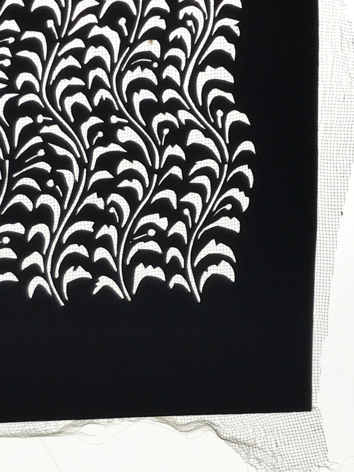 Antique Japanese Katagami Paper Kimono Stencil Katazome Seaweed Nori Vines A774