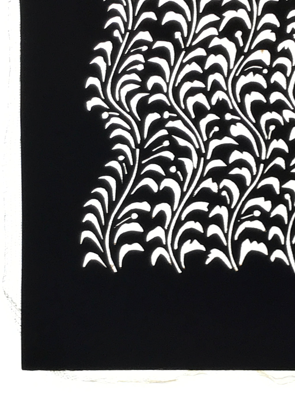 Antique Japanese Katagami Paper Kimono Stencil Katazome Seaweed Nori Vines A774