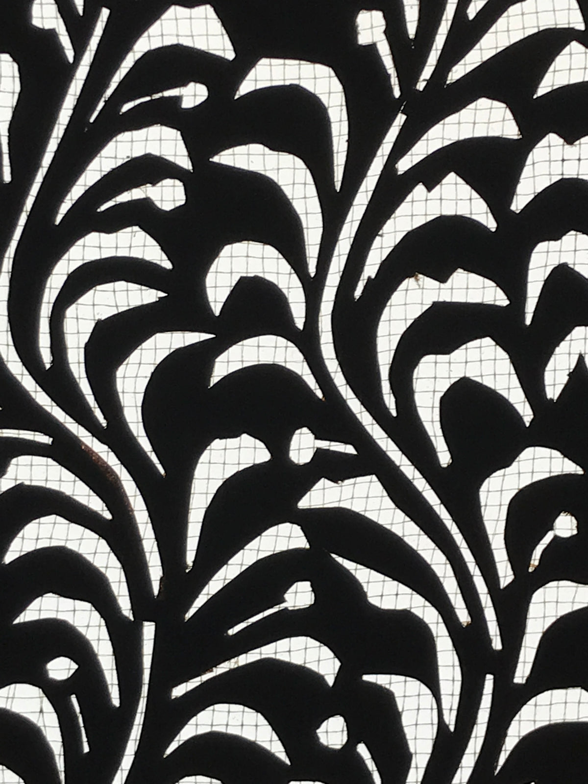 Antique Japanese Katagami Paper Kimono Stencil Katazome Seaweed Nori Vines A774