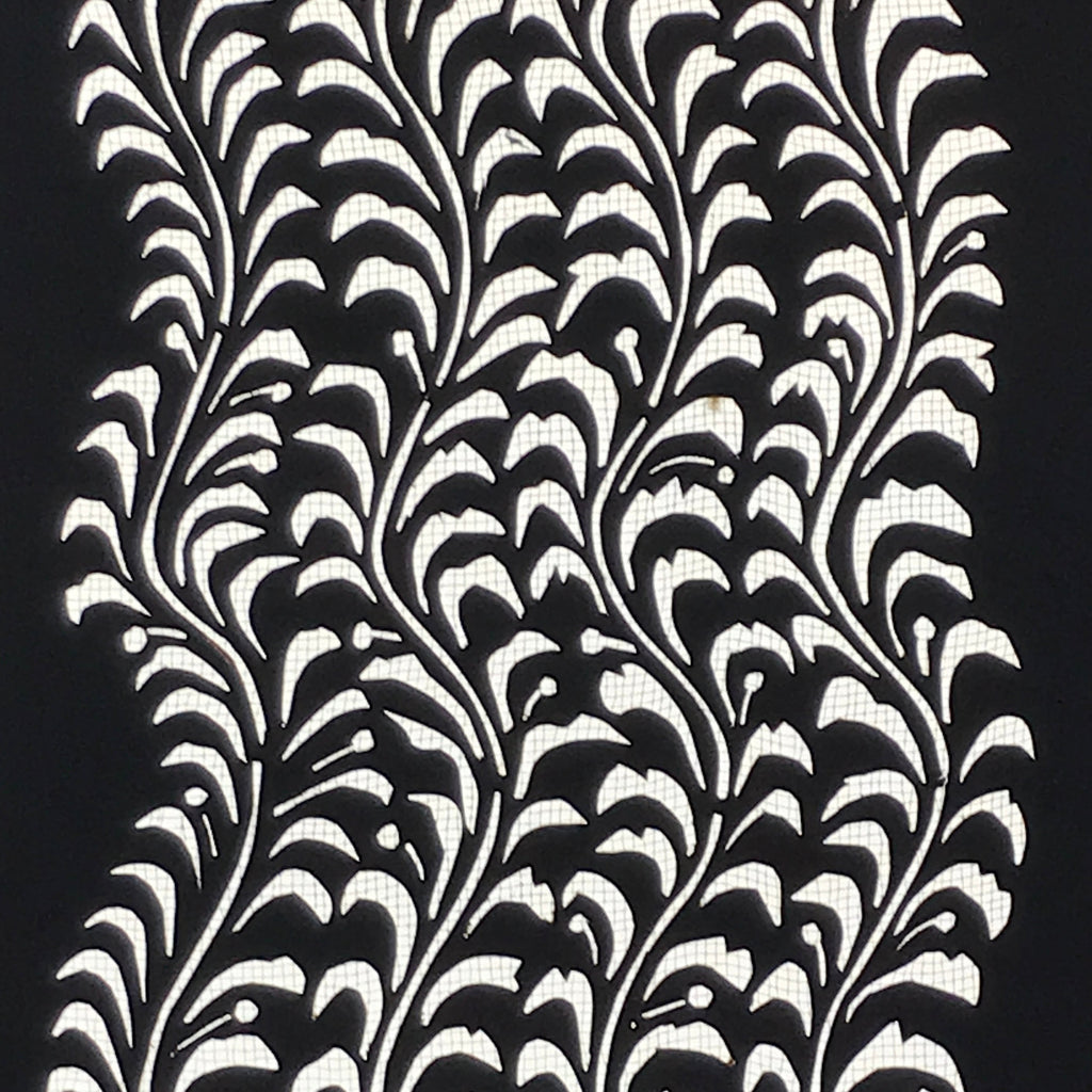 Antique Japanese Katagami Paper Kimono Stencil Katazome Seaweed Nori Vines A774