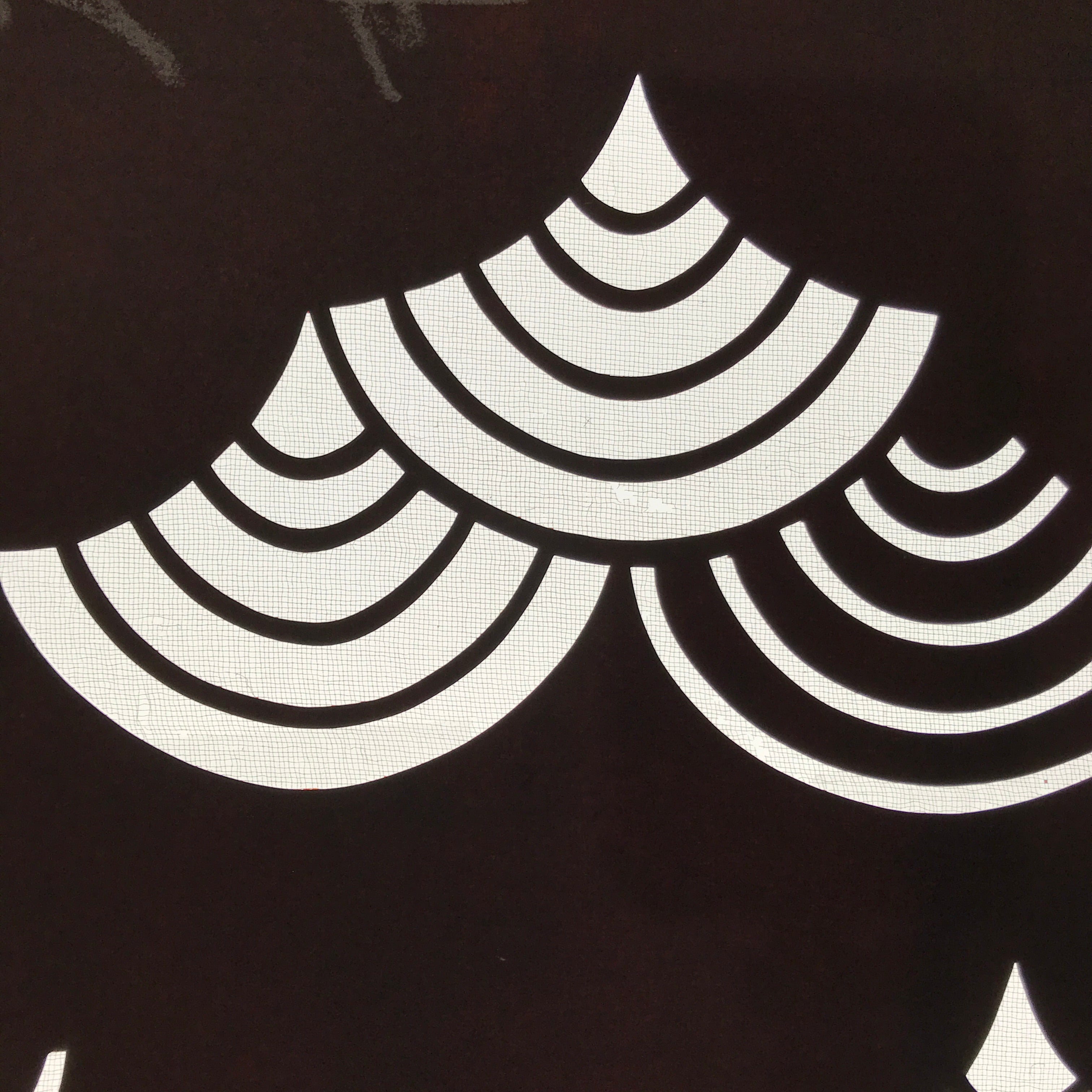Antique Japanese Katagami Paper Kimono Stencil Katazome Seigaiha Waves C905