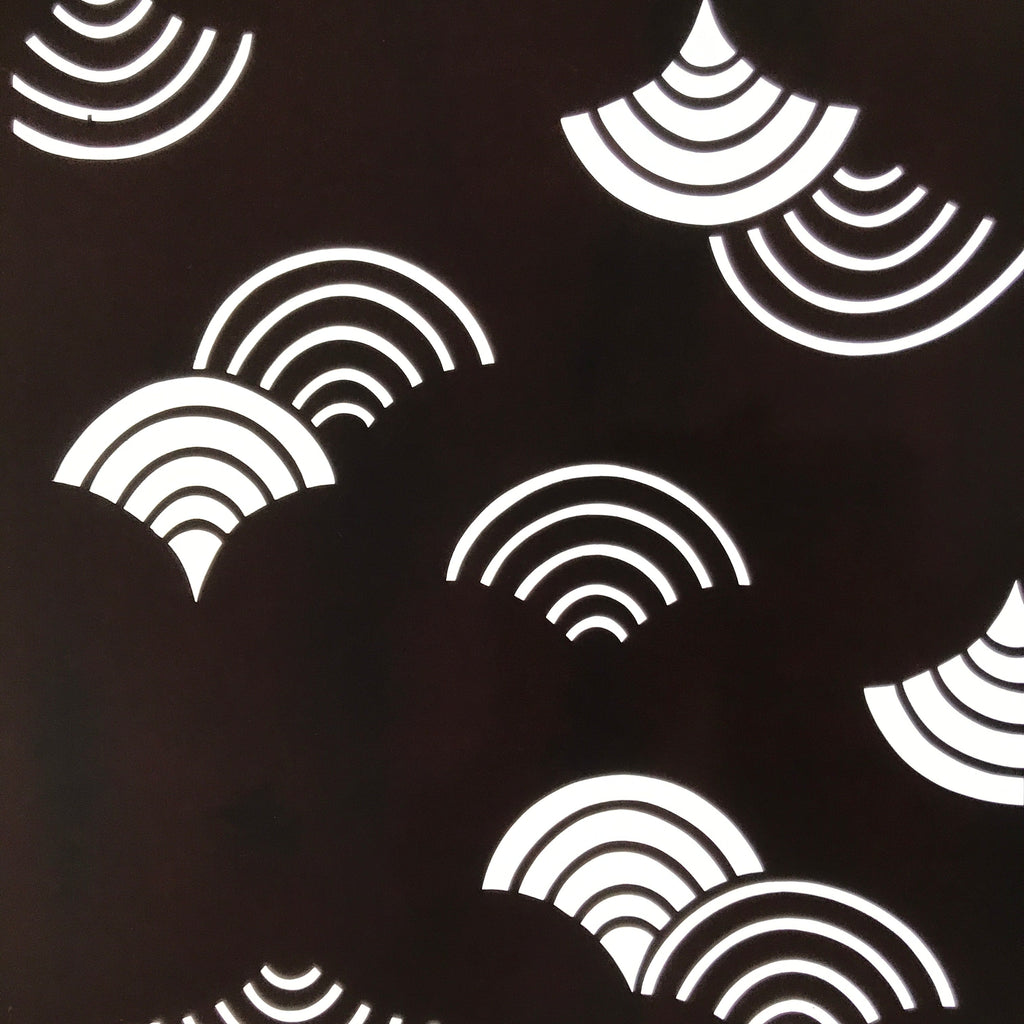 Antique Japanese Katagami Paper Kimono Stencil Katazome Seigaiha Waves C905