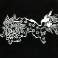 Antique Japanese Katagami Paper Kimono Stencil Katazome Shishi Lion Dog A889