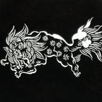 Antique Japanese Katagami Paper Kimono Stencil Katazome Shishi Lion Dog A889