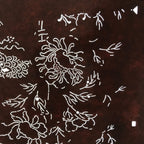 Antique Japanese Katagami Paper Kimono Stencil Katazome Shishi Lion Peony C939