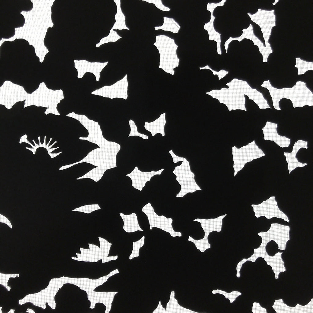 Antique Japanese Katagami Paper Kimono Stencil Katazome Silhouette Flowers C908