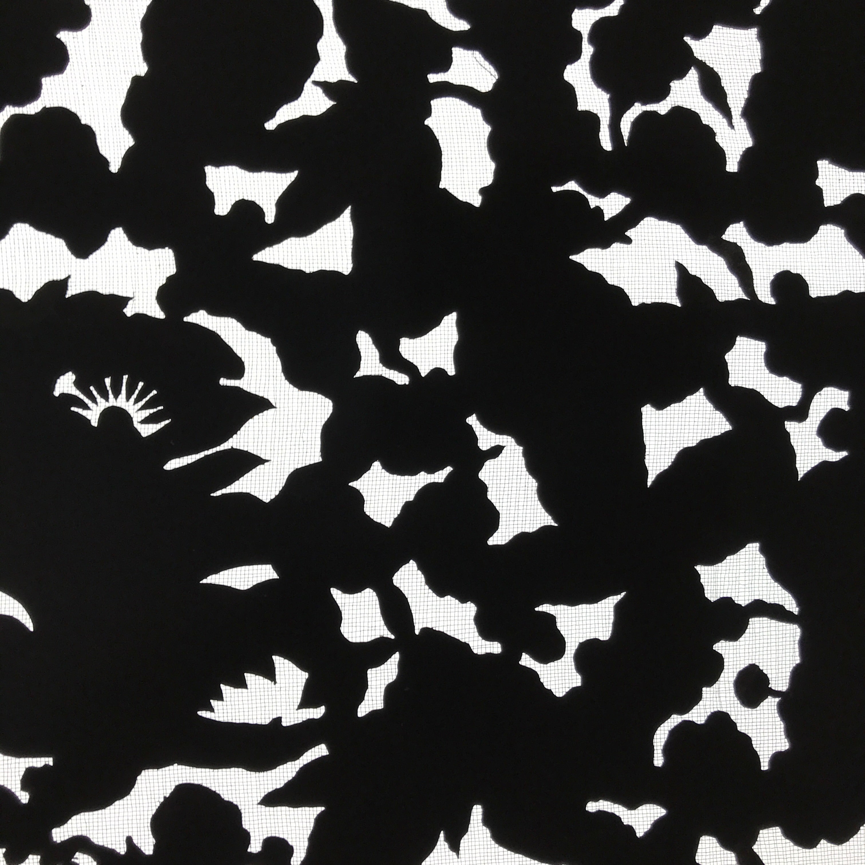 Antique Japanese Katagami Paper Kimono Stencil Katazome Silhouette Flowers C908