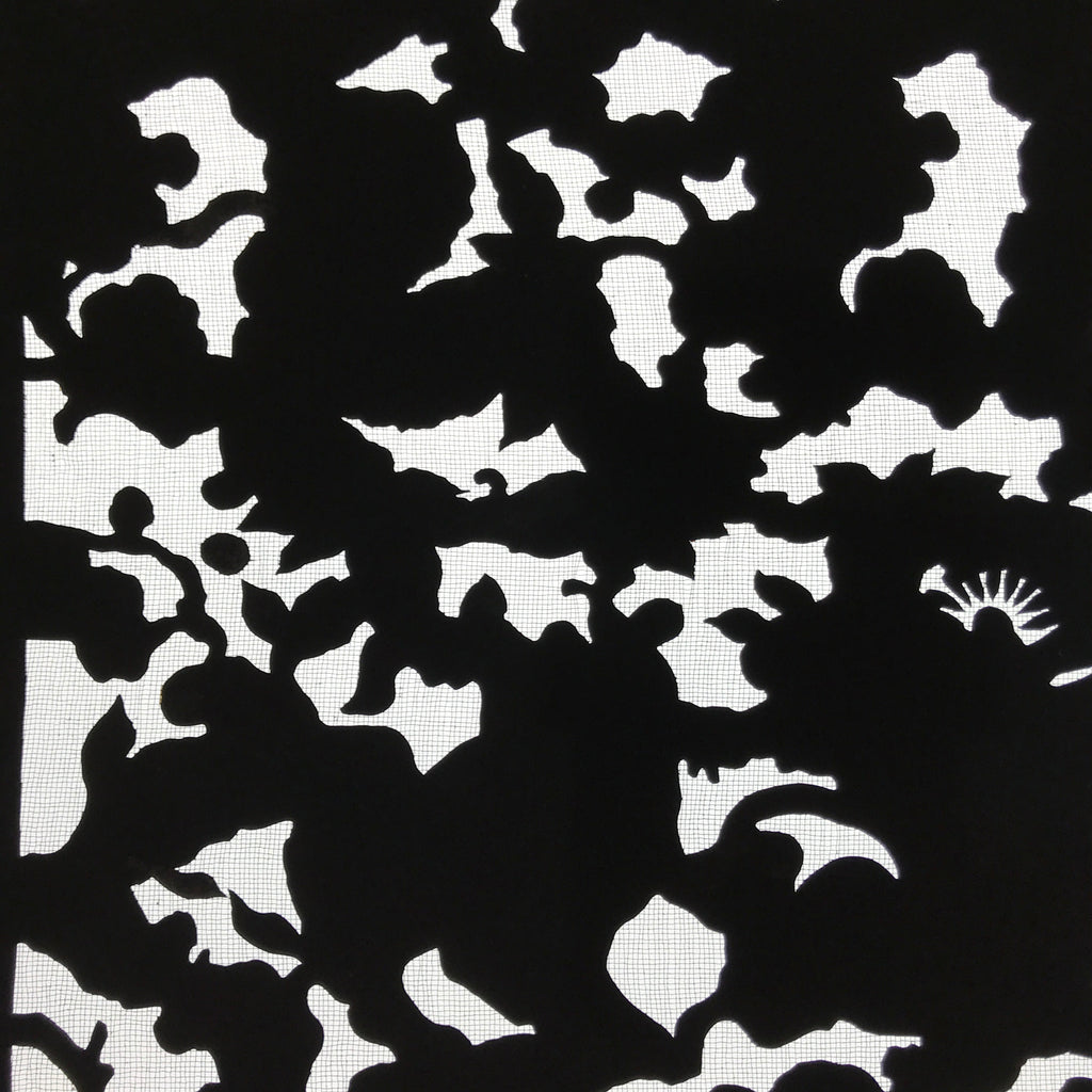 Antique Japanese Katagami Paper Kimono Stencil Katazome Silhouette Flowers C908
