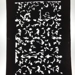 Antique Japanese Katagami Paper Kimono Stencil Katazome Silhouette Flowers C908