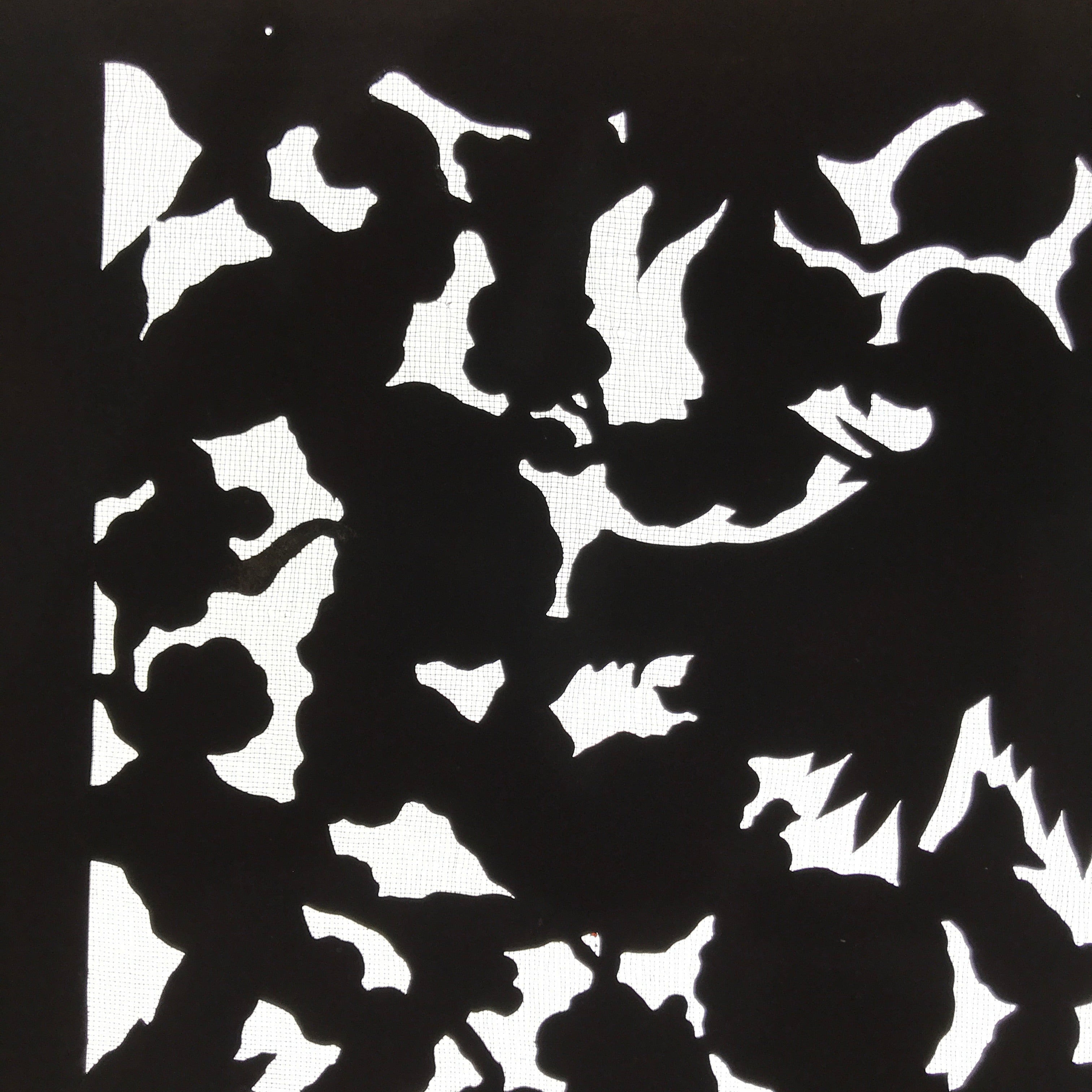 Antique Japanese Katagami Paper Kimono Stencil Katazome Silhouette Flowers C909