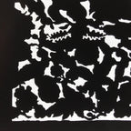 Antique Japanese Katagami Paper Kimono Stencil Katazome Silhouette Flowers C909