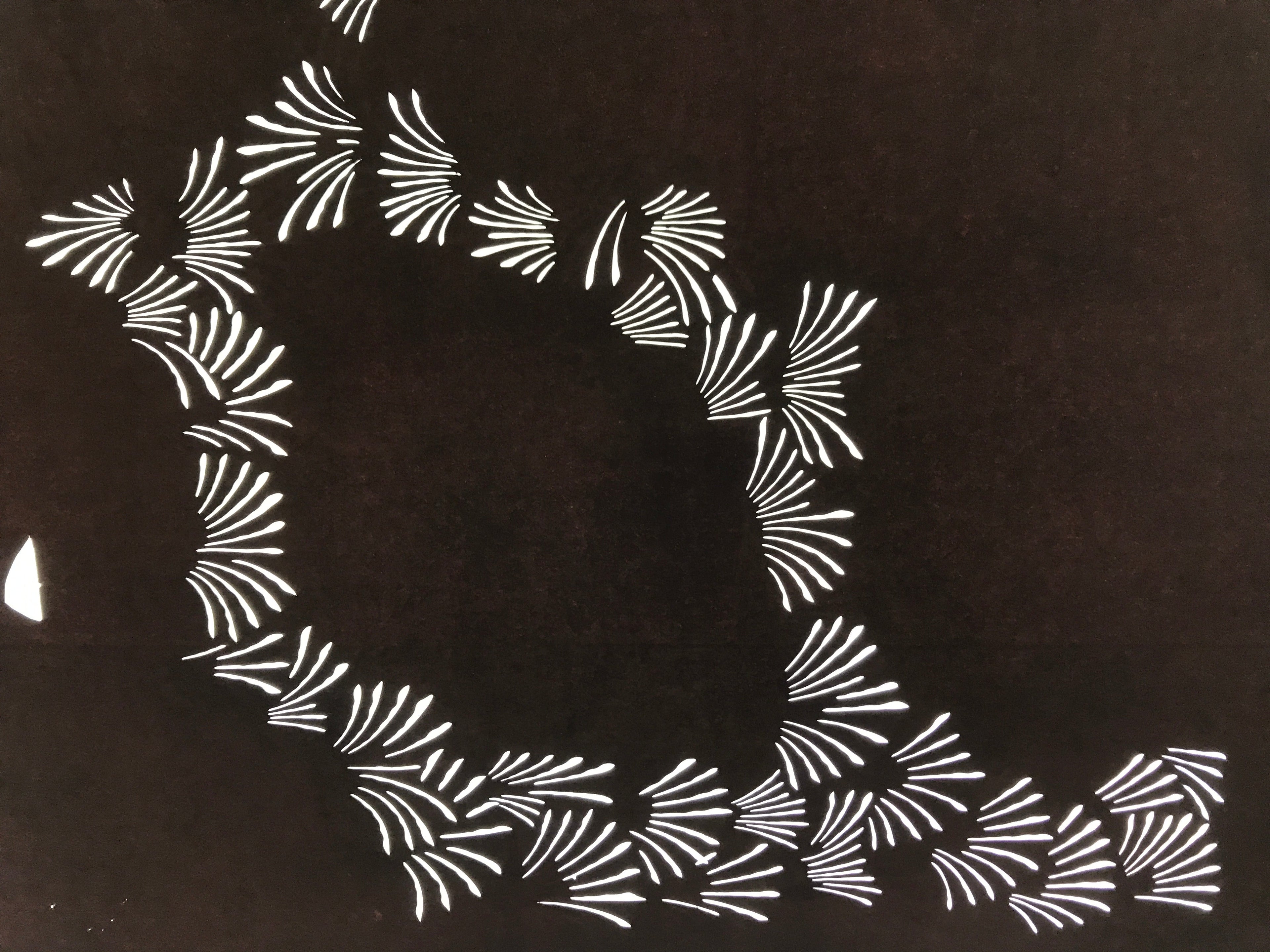 Antique Japanese Katagami Paper Kimono Stencil Katazome Simple Grass Design C894