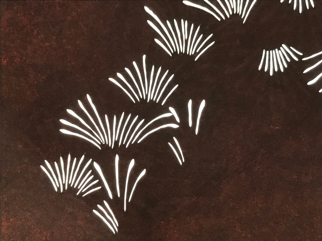 Antique Japanese Katagami Paper Kimono Stencil Katazome Simple Grass Design C894