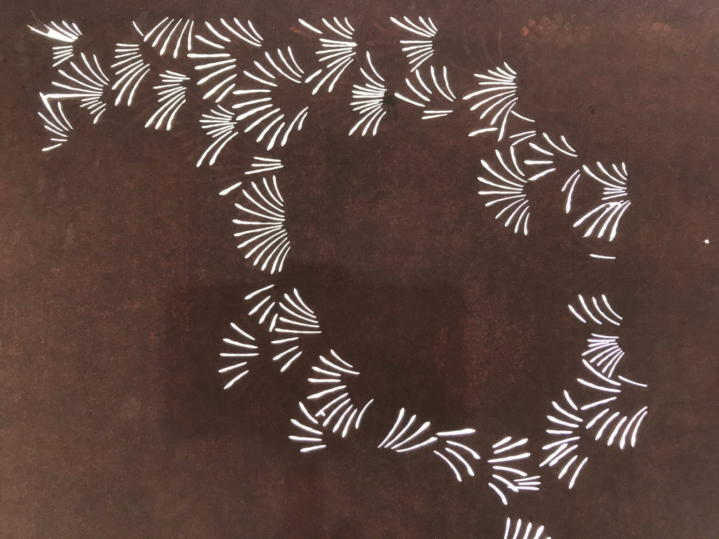 Antique Japanese Katagami Paper Kimono Stencil Katazome Simple Grass Design C894