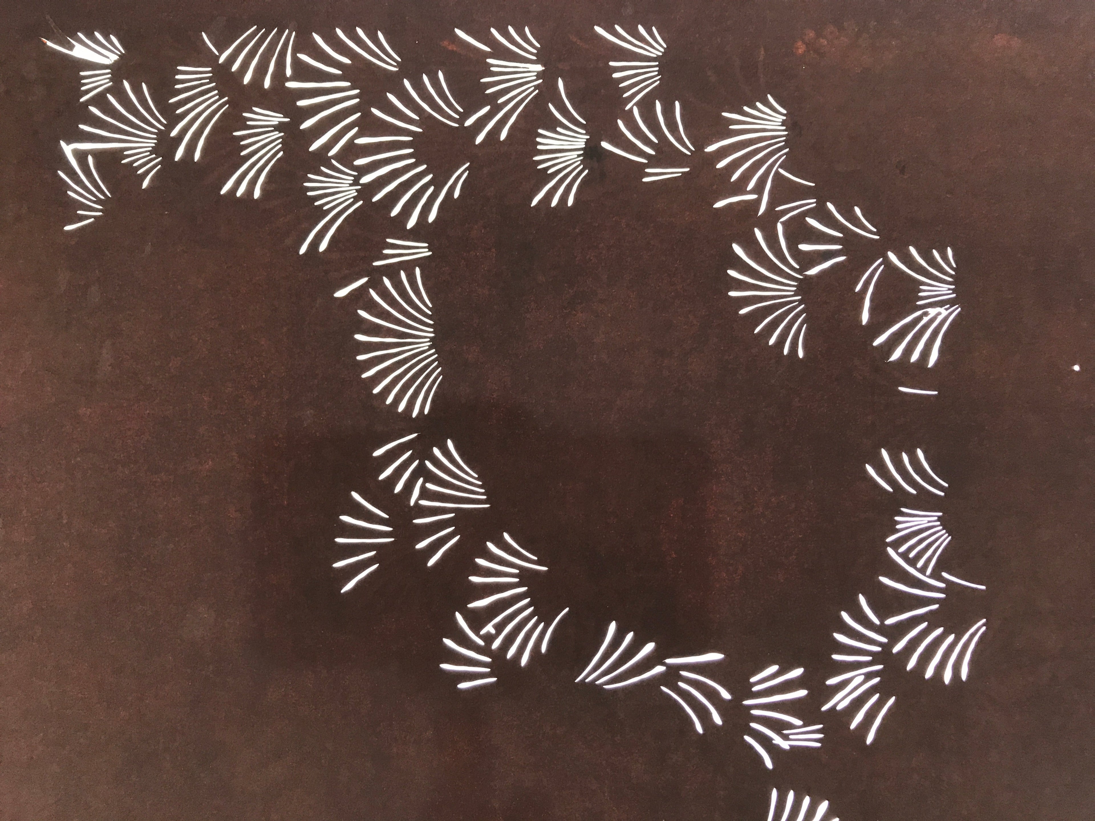 Antique Japanese Katagami Paper Kimono Stencil Katazome Simple Grass Design C894