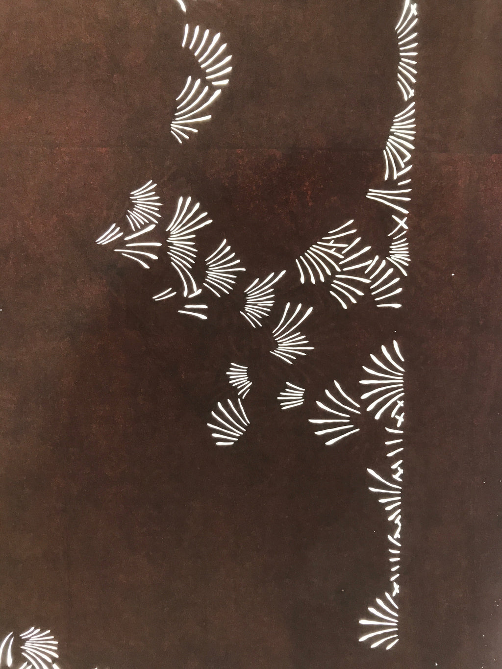 Antique Japanese Katagami Paper Kimono Stencil Katazome Simple Grass Design C894