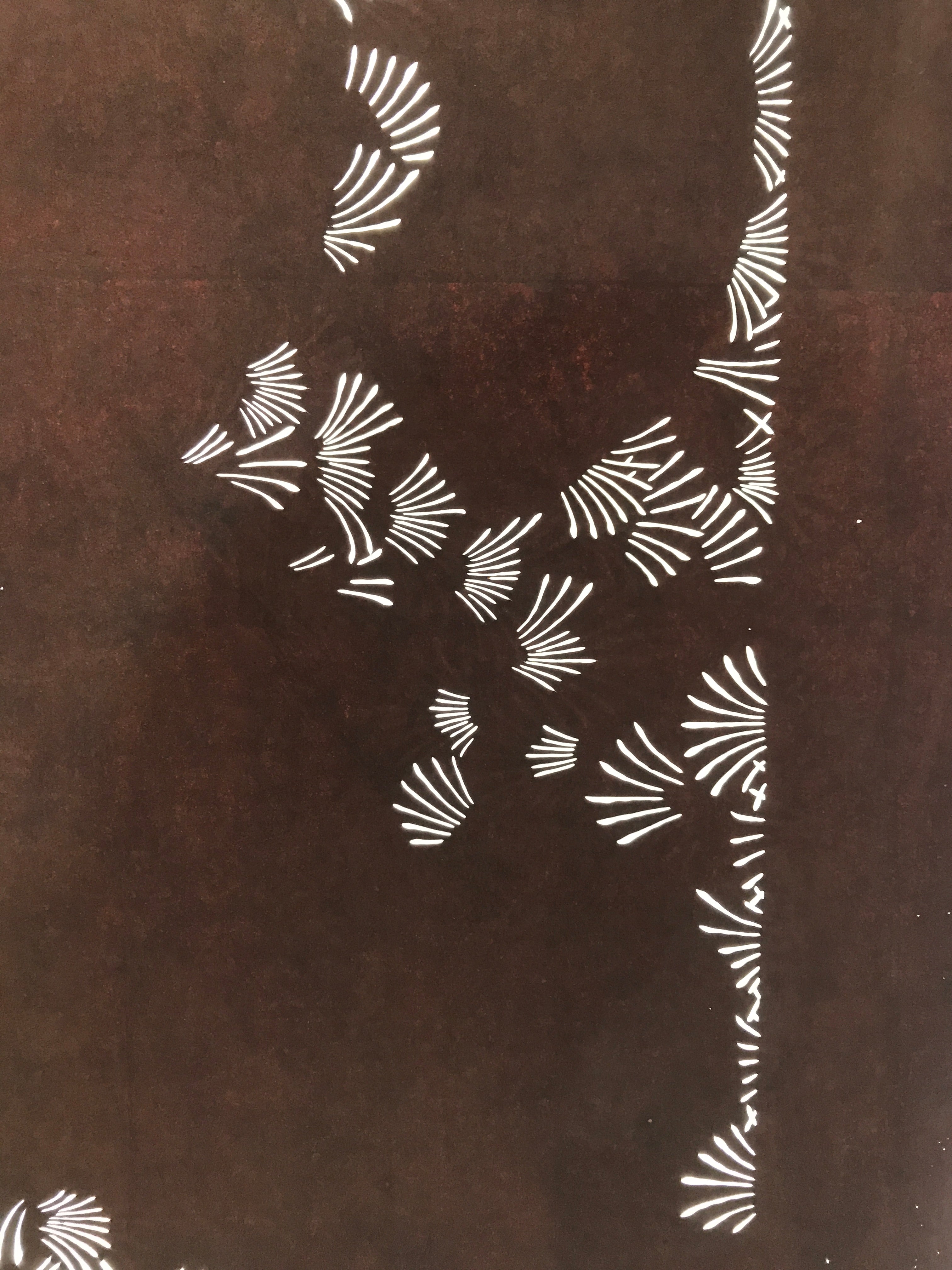 Antique Japanese Katagami Paper Kimono Stencil Katazome Simple Grass Design C894