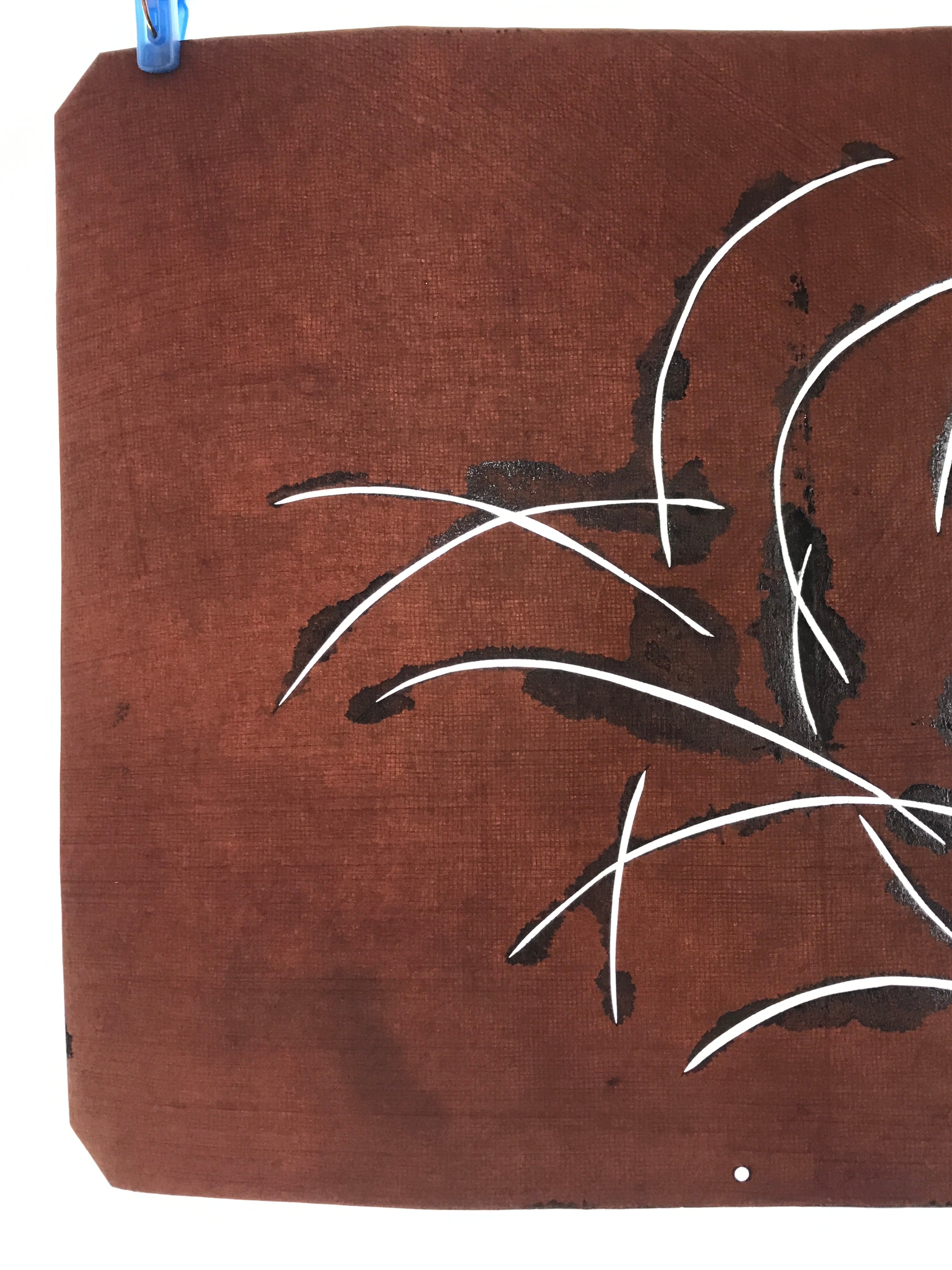 Antique Japanese Katagami Paper Kimono Stencil Katazome Simple Grass Plants A665