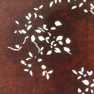 Antique Japanese Katagami Paper Kimono Stencil Katazome Simple Plant Design C944