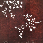 Antique Japanese Katagami Paper Kimono Stencil Katazome Simple Plant Design C944