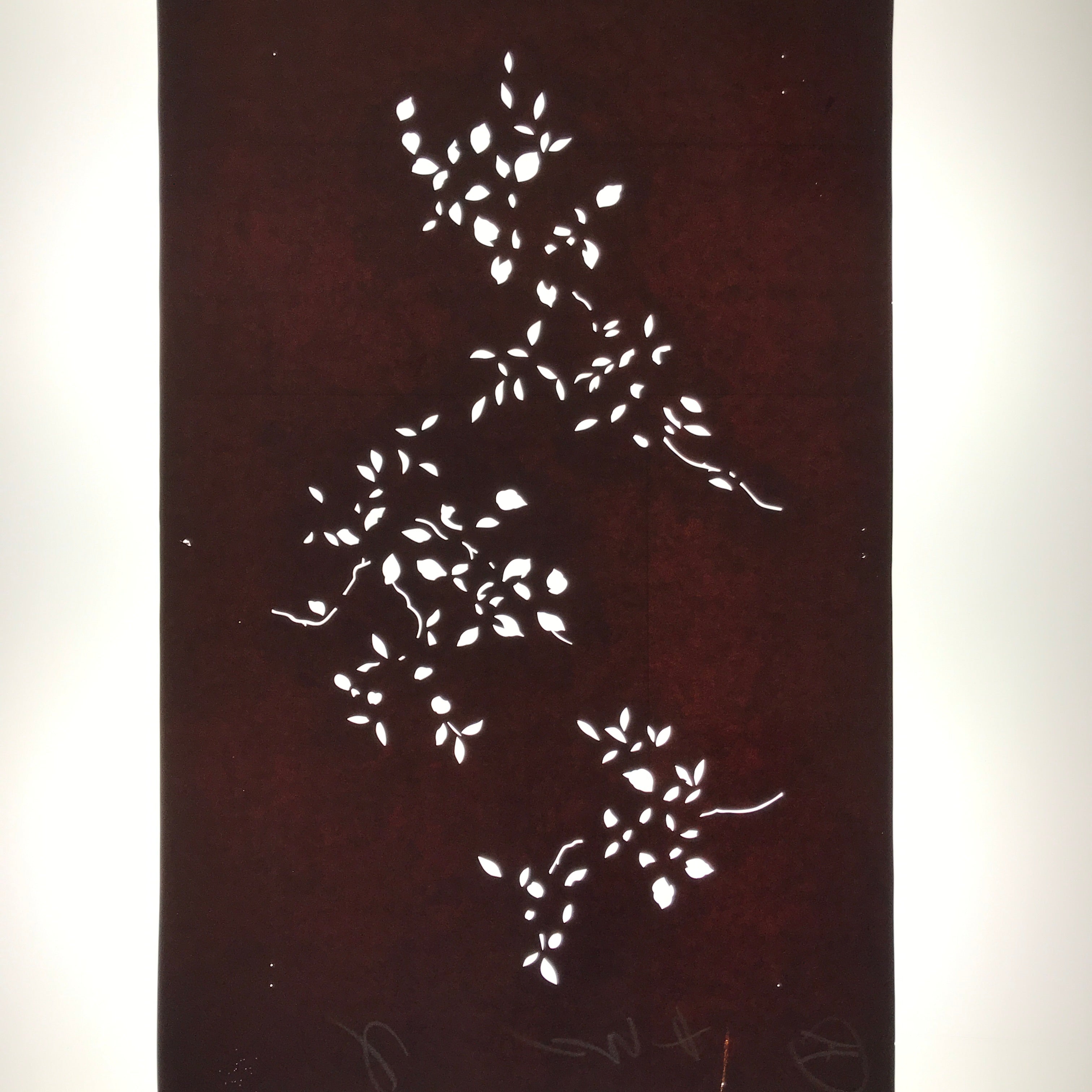 Antique Japanese Katagami Paper Kimono Stencil Katazome Simple Plant Design C944