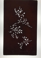 Antique Japanese Katagami Paper Kimono Stencil Katazome Simple Plant Design C944