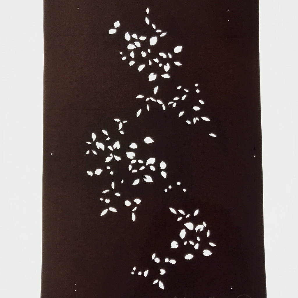 Antique Japanese Katagami Paper Kimono Stencil Katazome Simple Plant Design C946