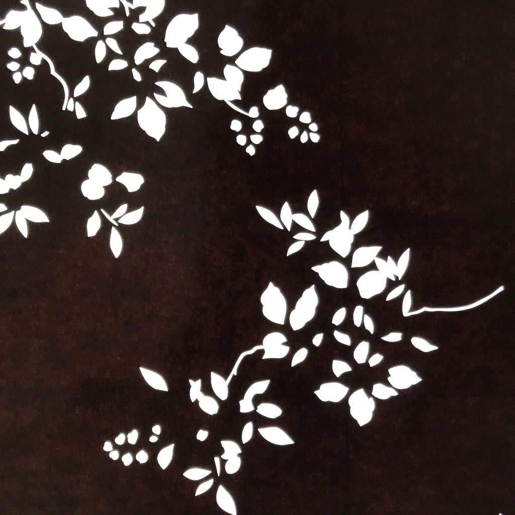 Antique Japanese Katagami Paper Kimono Stencil Katazome Simple Plant Design C947