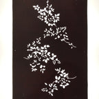 Antique Japanese Katagami Paper Kimono Stencil Katazome Simple Plant Design C947