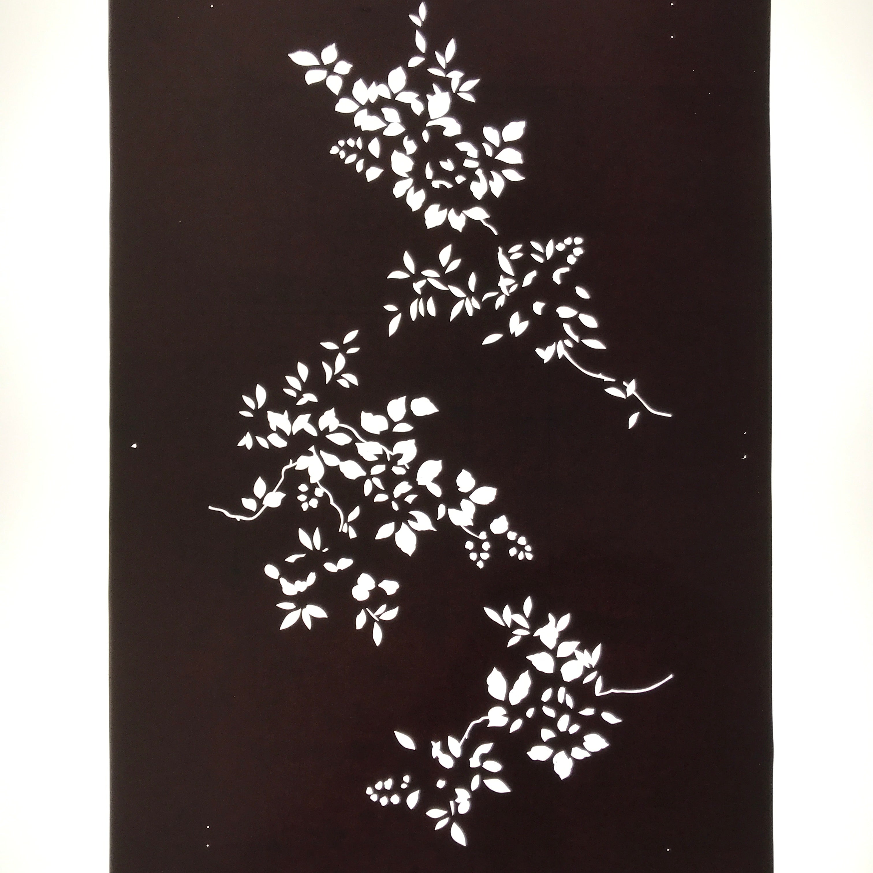 Antique Japanese Katagami Paper Kimono Stencil Katazome Simple Plant Design C947