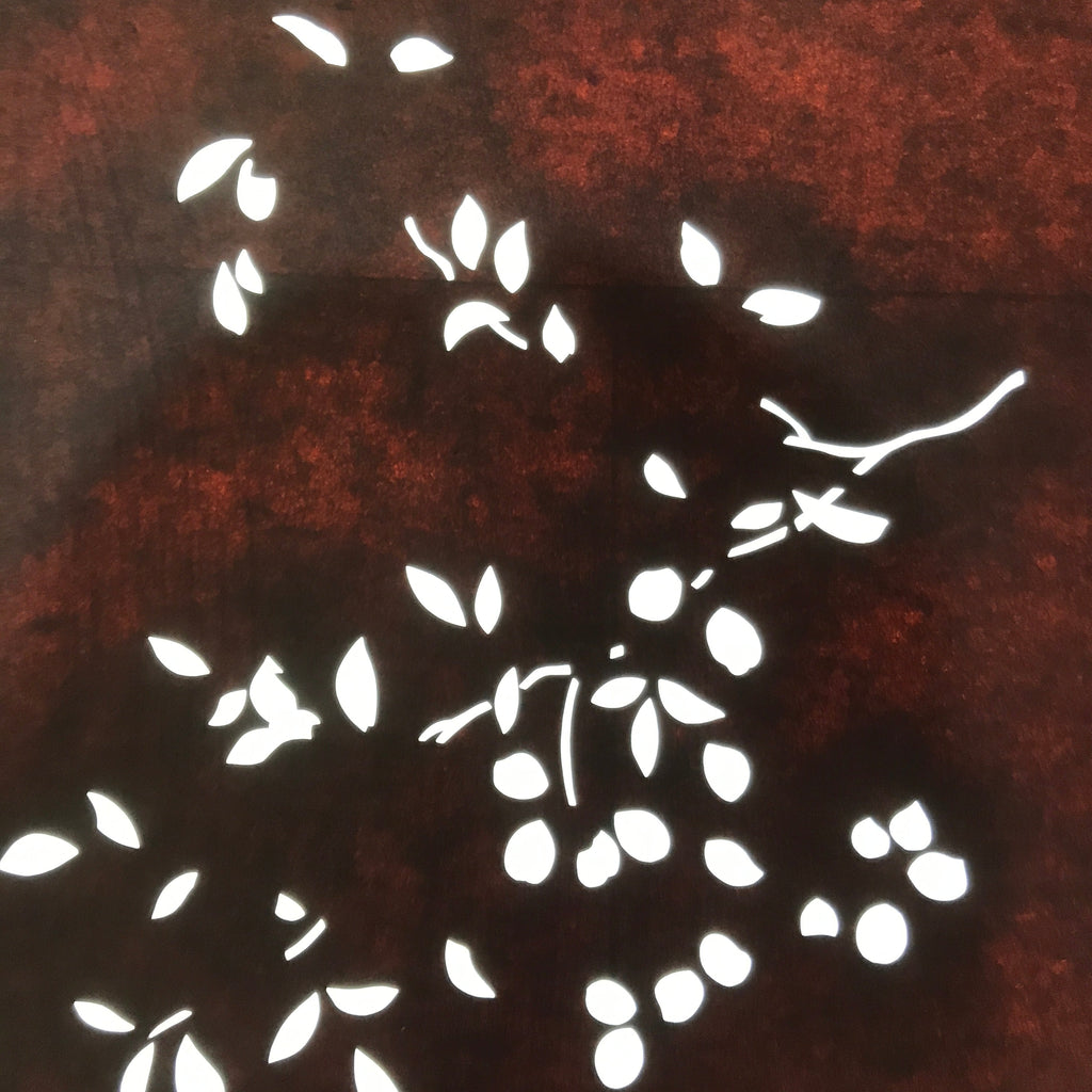 Antique Japanese Katagami Paper Kimono Stencil Katazome Simple Plant Design C948