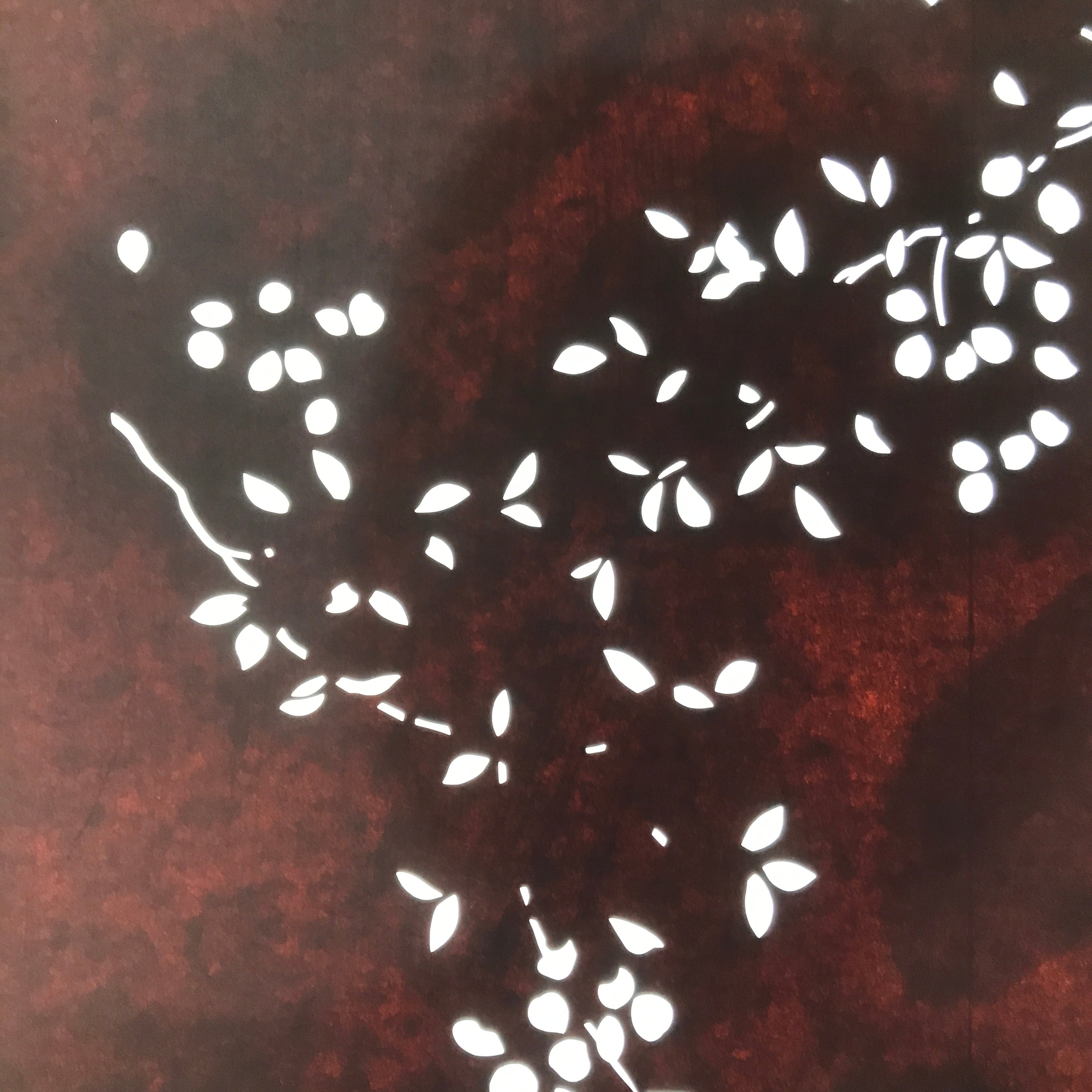 Antique Japanese Katagami Paper Kimono Stencil Katazome Simple Plant Design C948