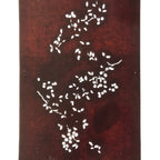 Antique Japanese Katagami Paper Kimono Stencil Katazome Simple Plant Design C948