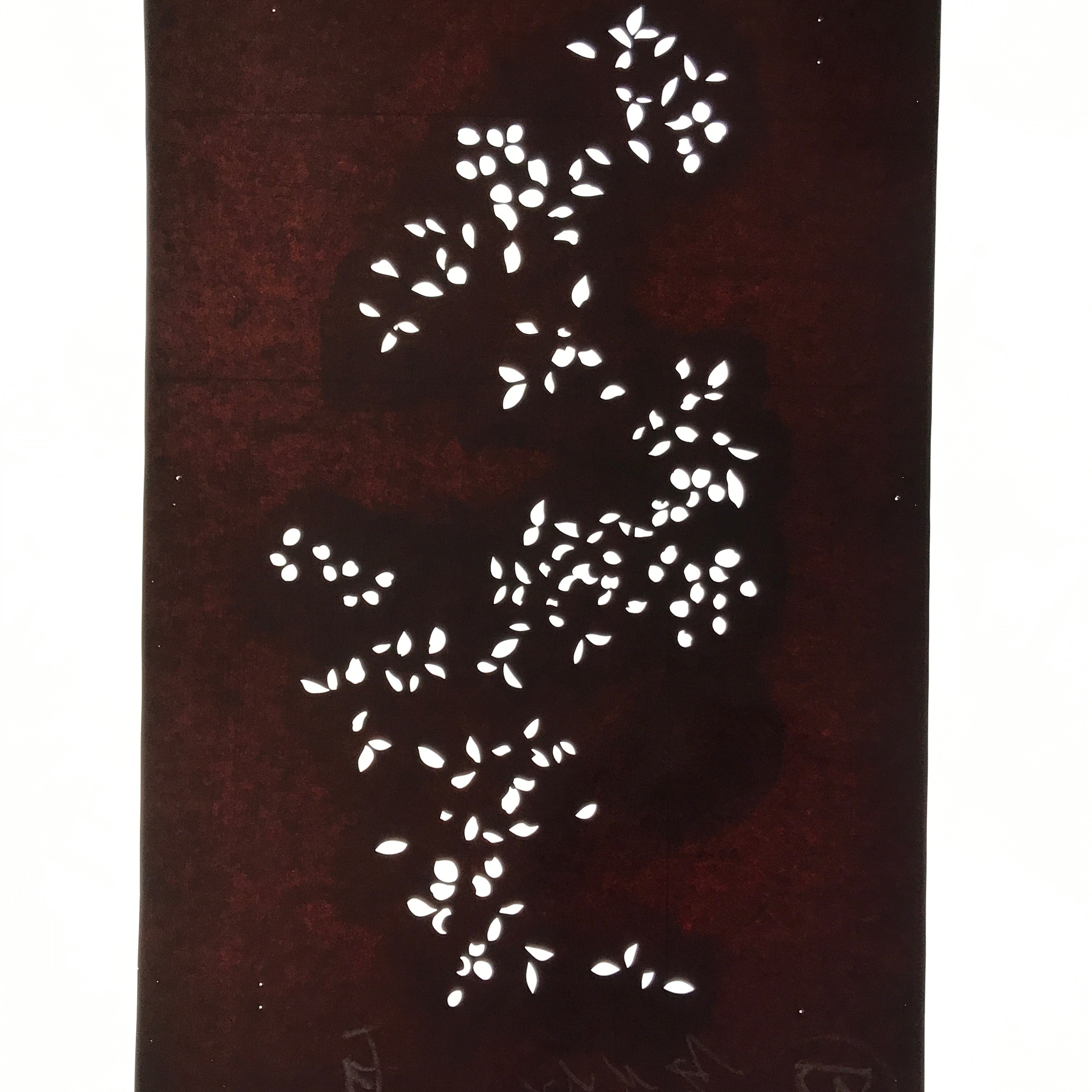 Antique Japanese Katagami Paper Kimono Stencil Katazome Simple Plant Design C949
